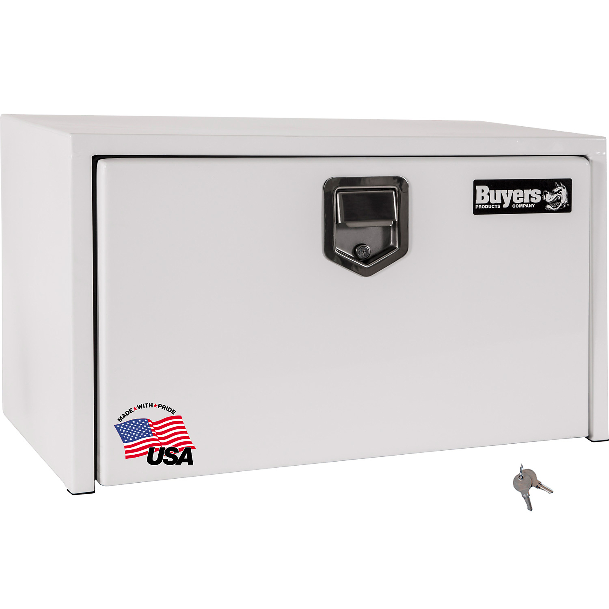 Buyers Products, 36x18x18in. Steel Underbody Truck Tool Job Storage Box, Width 36 in, Material Carbon Steel, Color Finish Glossy Black, Model# 1702205